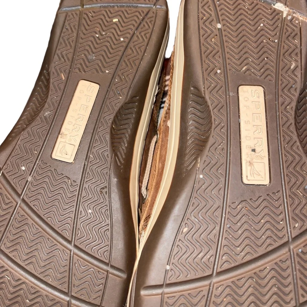 Sperry Leather Top Sider Boat Shoe Men’s Size 9.5M Two Tone Brown Tan